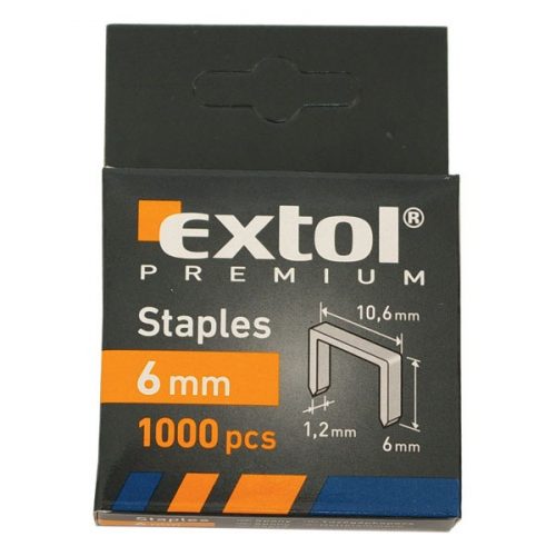 EXTOL PREMIUM tűzőgépkapocs profi (10,6×0,52×1,2mm) ; 8mm, 1000db